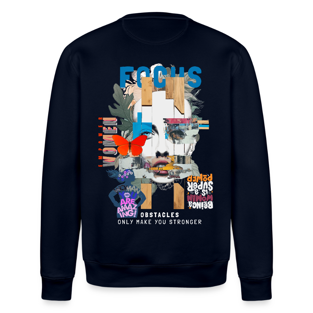 Nerthus, Gesicht, 1st | Roller, Unisex Bio-Sweatshirt - Navy