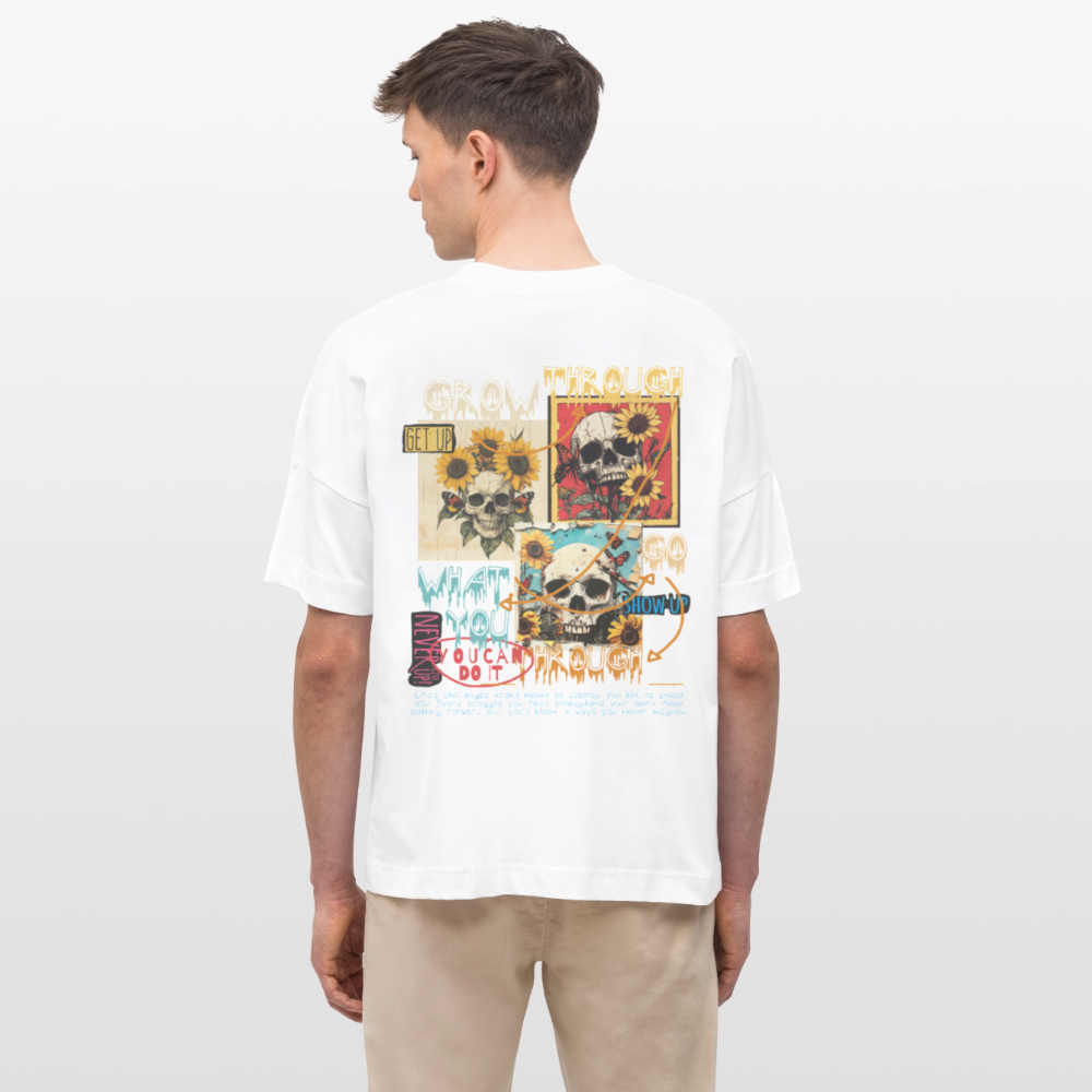 Odysseus2, Totenköpfe, 1st | Blaster, Oversize Bio T-Shirt, Unisex - Weiß