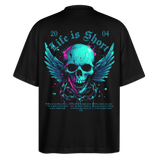 Bishamonten, Totenkopf, 1st | Blaster, Oversize Bio T-Shirt, Unisex - Schwarz