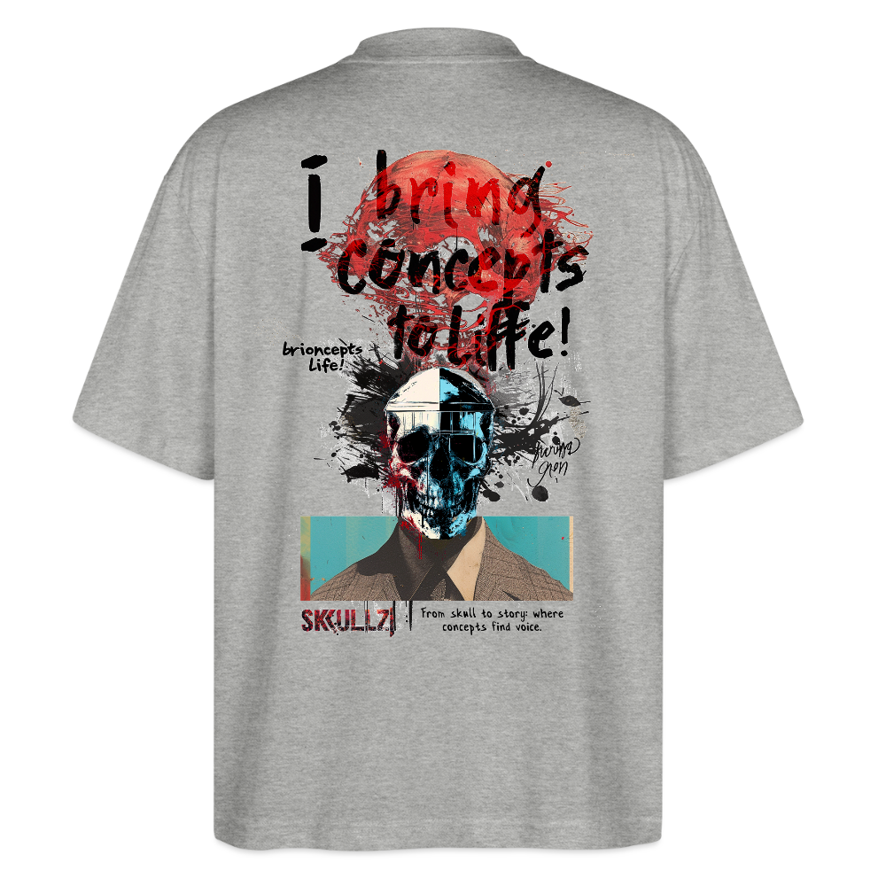 Titanis, Totenkopf, 1st | Blaster, Oversize Bio T-Shirt, Unisex - Grau meliert