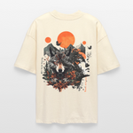 Vaermundis, Wolf, 1st | Blaster, Oversize Bio T-Shirt, Unisex - Weißgrau
