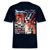 Heraa, Schach, 1st | Essential, Relaxed Fit Unisex Bio T-Shirt - Navy