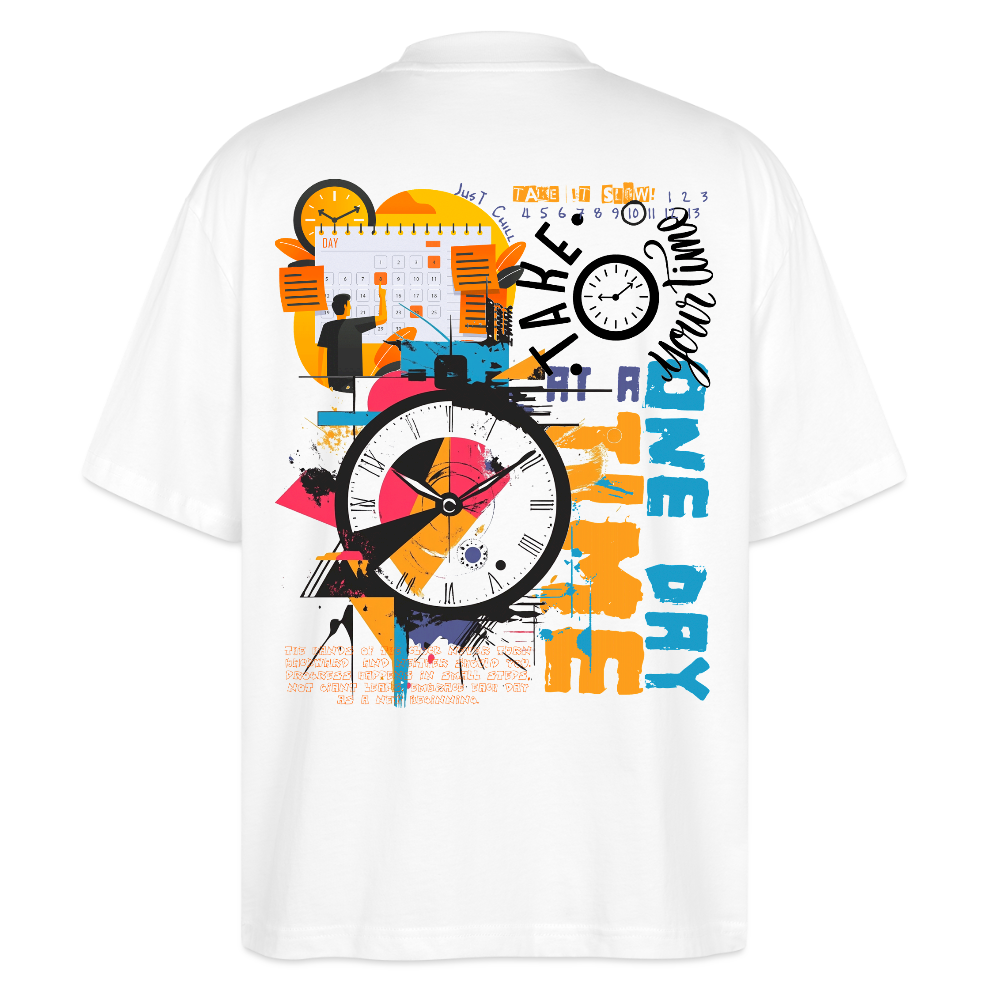 Arkenthos, Uhr, 1st | Blaster, Oversize Bio T-Shirt, Unisex - Weiß