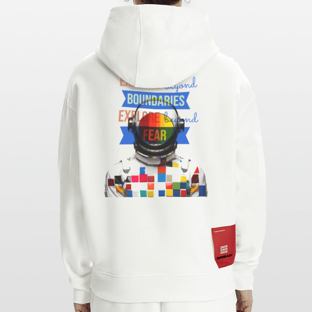Jovareth, Astronaut, 1st | Heavyweight Oversized Bio Hoodie, Unisex - OFF WHITE