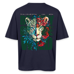 Irise, Leopard, 1st | Breezy, Oversized Unisex T-Shirt - Navy