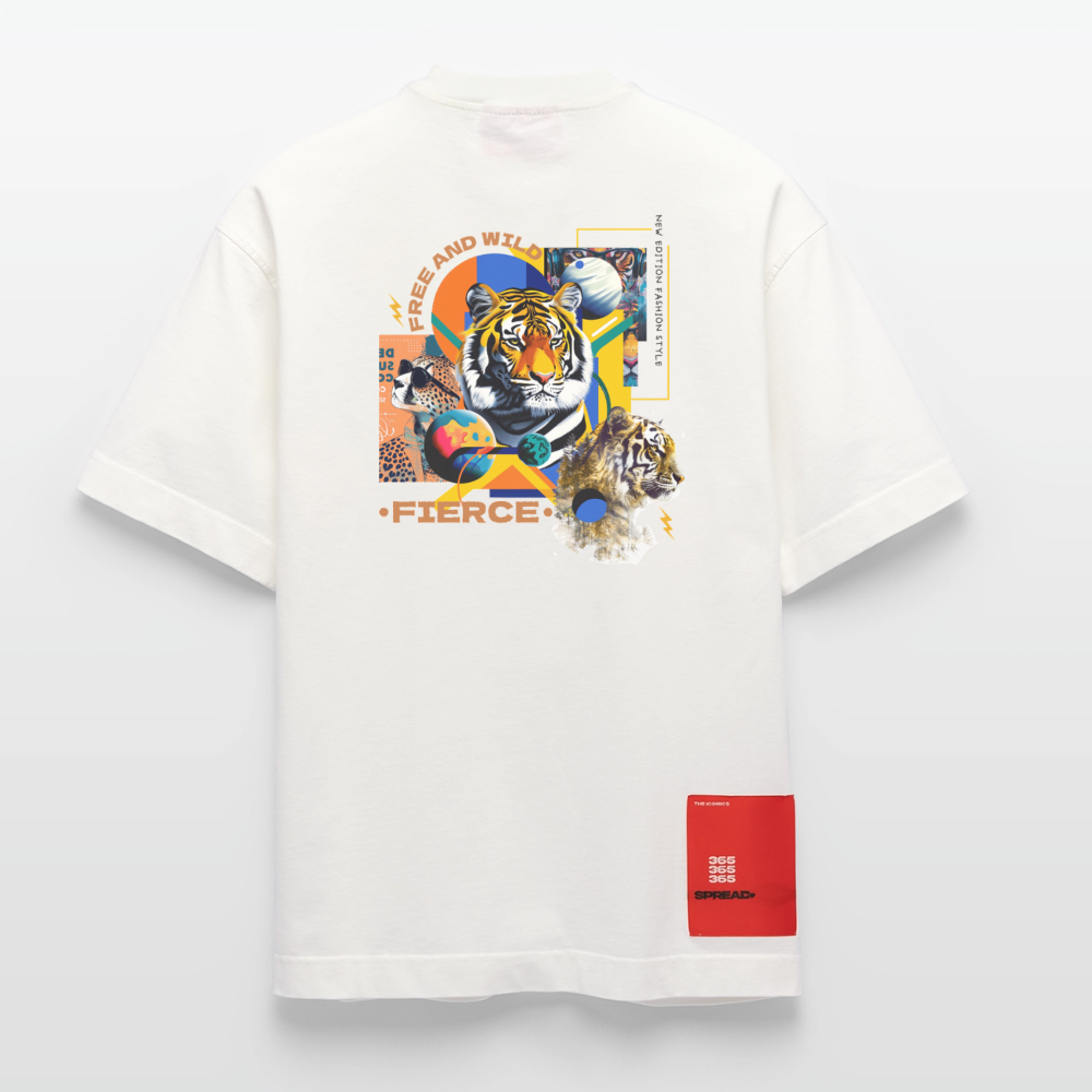 Kepleris, Tiger, 1st | Heve, Heavyweight Oversized Bio T-Shirt, Unisex - OFF WHITE
