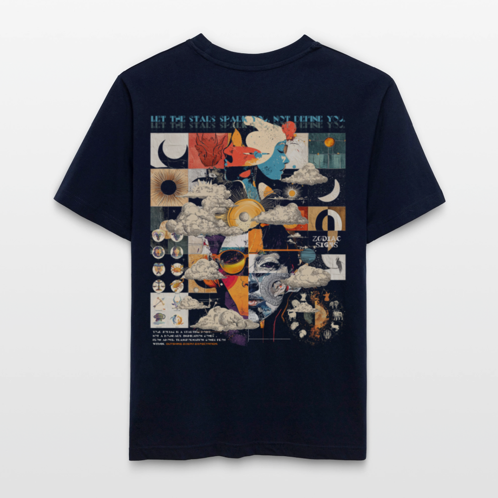 Hekatean, Sternzeichen, 1st | Essential, Relaxed Fit Unisex Bio T-Shirt - Navy