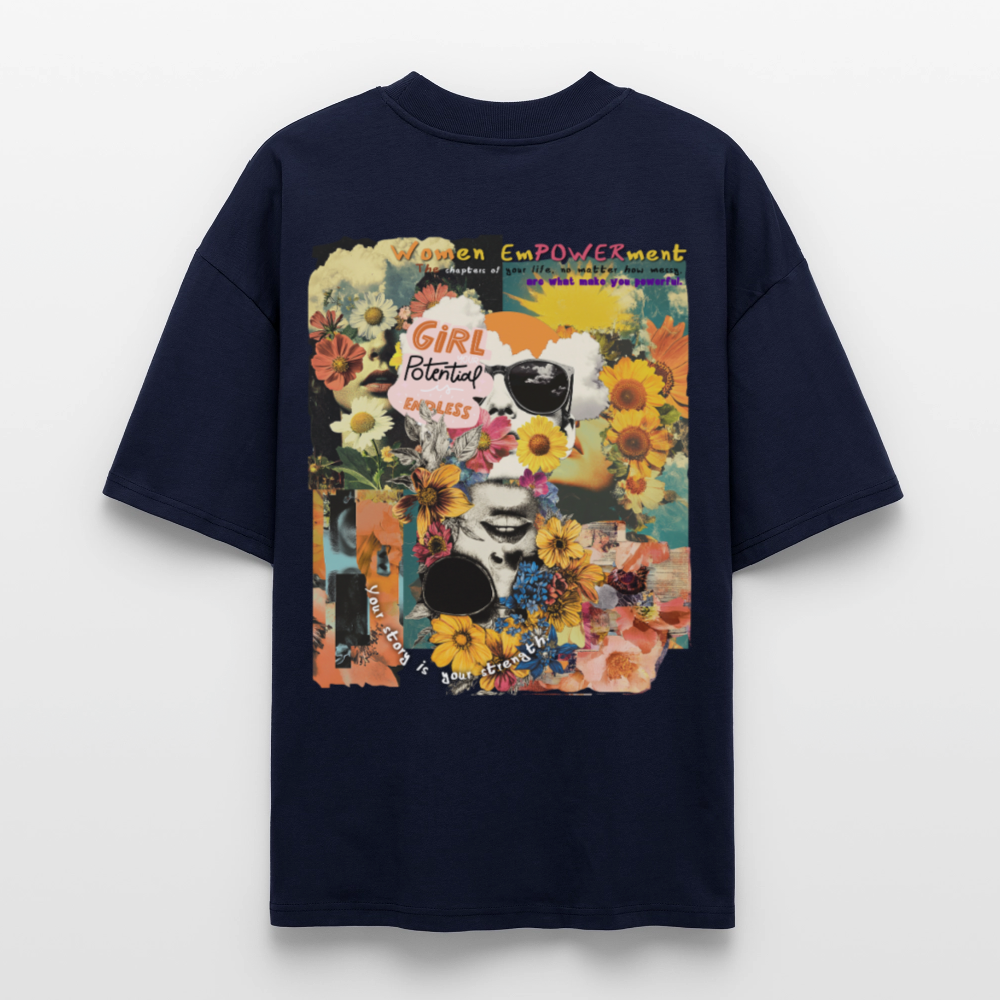 Vaelthar2, Blumen, 1st | Blaster, Oversize Bio T-Shirt, Unisex - Navy