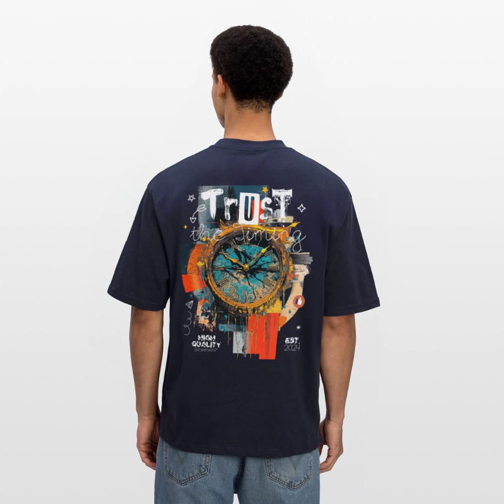 Demeteros, Uhr, 1st | Breezy, Oversized Unisex T-Shirt - Navy