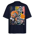 Aresia, Zebra, 1st | Blaster, Oversize Bio T-Shirt, Unisex - Navy