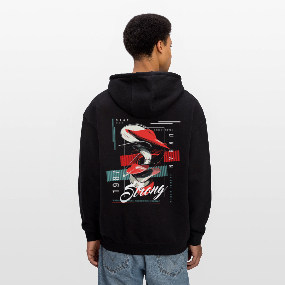 Guanyin, Muschel, 1st | Freshhood, Oversized Unisex Hoodie - Schwarz