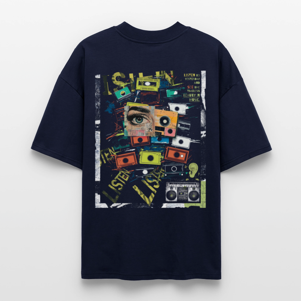 Shahzada, Kassetten, 1st | Blaster, Oversize Bio T-Shirt, Unisex - Navy