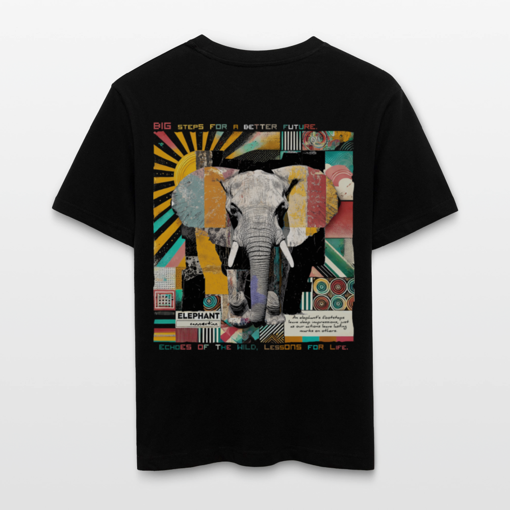 Thanatain, Elefant, 1st | Essential, Relaxed Fit Unisex Bio T-Shirt - Schwarz