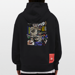 Tianlong, Gesicht, 1st | Heavyweight Oversized Bio Hoodie, Unisex - SOLID BLACK