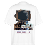 Denebris, Astronaut, 1st | Blaster, Oversize Bio T-Shirt, Unisex - Weiß