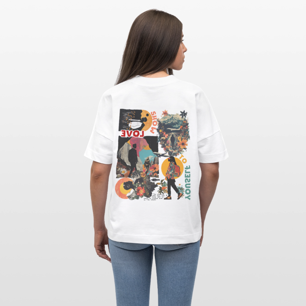 Vaelthorn, Berge, 1st | Blaster, Oversize Bio T-Shirt, Unisex - Weiß