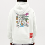 Draevenor, Blumen, 1st | Heavyweight Oversized Bio Hoodie, Unisex - OFF WHITE