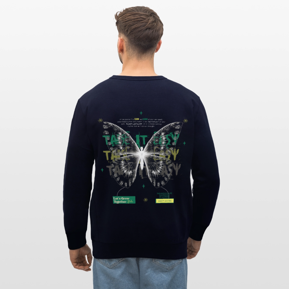 Hesinkar, Schmetterling, 1st | Roller, Unisex Bio-Sweatshirt - Navy