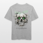 Gliesaron, Totenkopf, 1st | Essential, Relaxed Fit Unisex Bio T-Shirt - Grau meliert
