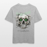 Gliesaron, Totenkopf, 1st | Essential, Relaxed Fit Unisex Bio T-Shirt - Grau meliert