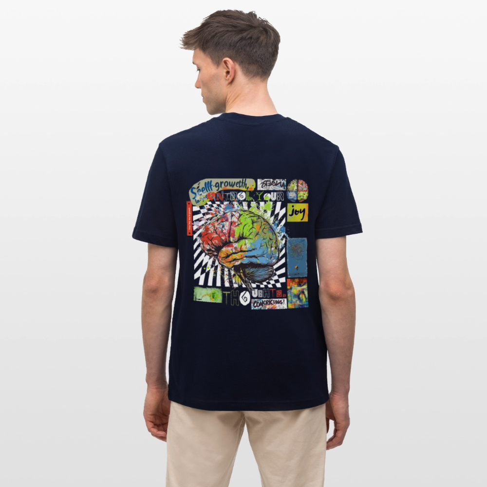 Apollon, Gehirn, 1st | Essential, Relaxed Fit Unisex Bio T-Shirt - Navy