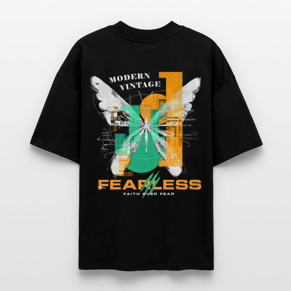 Azazîl, Schmetterling, 1st | Blaster, Oversize Bio T-Shirt, Unisex - Schwarz