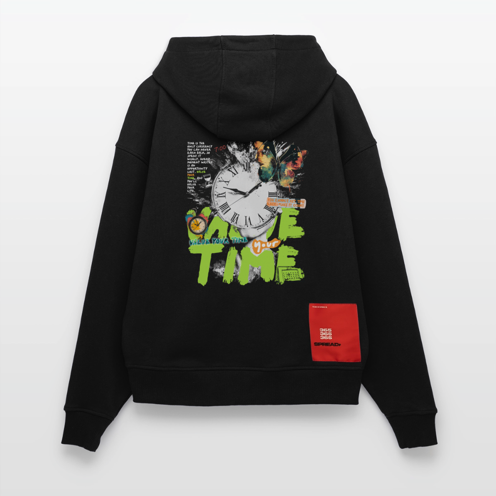 Ifrit, Uhr, 1st | Heavyweight Oversized Bio Hoodie, Unisex - SOLID BLACK