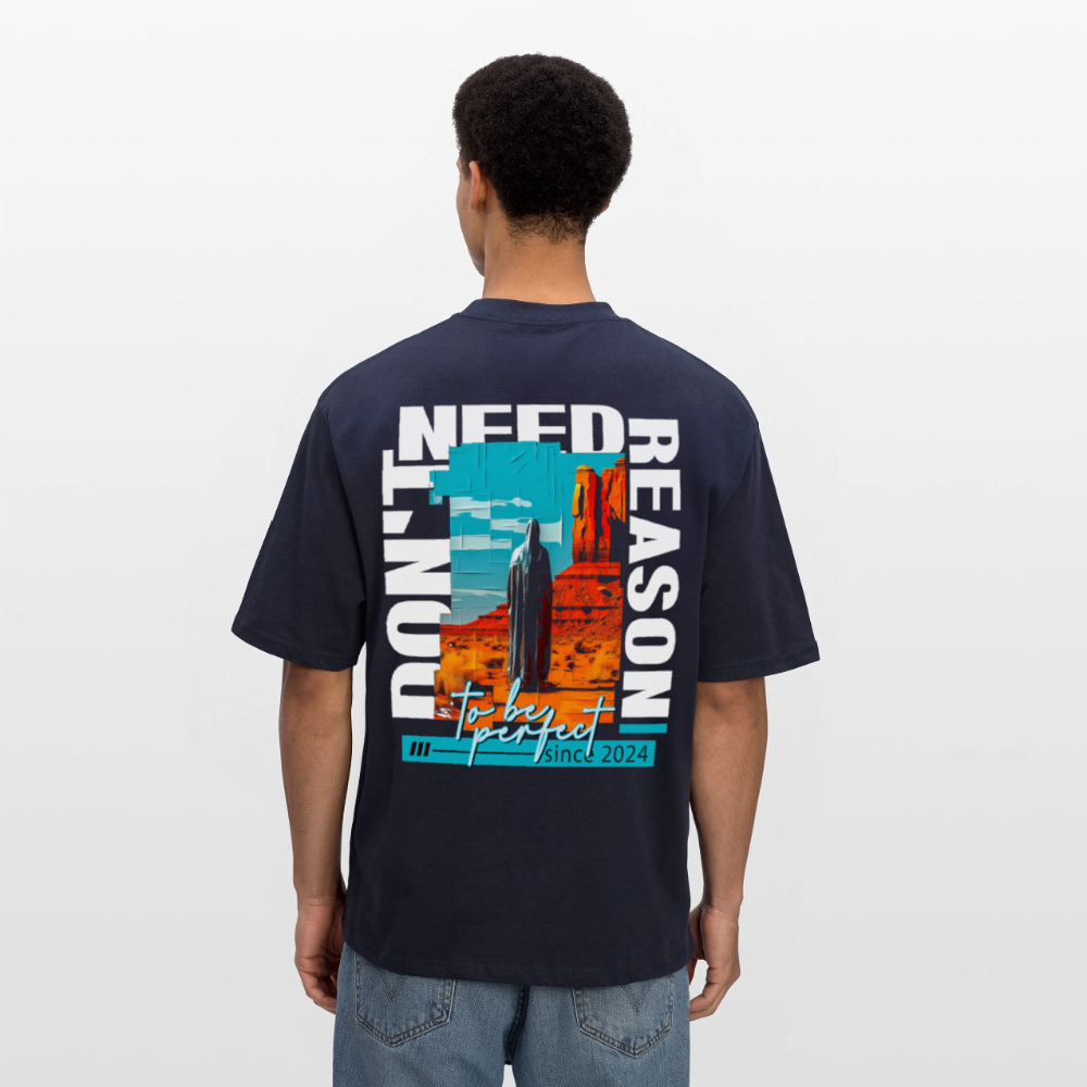 Fuxi, Wüste, 1st | Breezy, Oversized Unisex T-Shirt - Navy