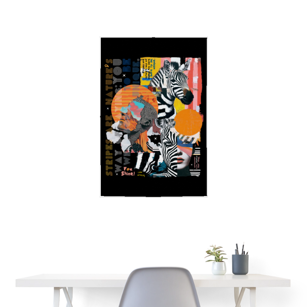 Aresia, Zebra, 1st | Poster 60x90 cm - Weiß