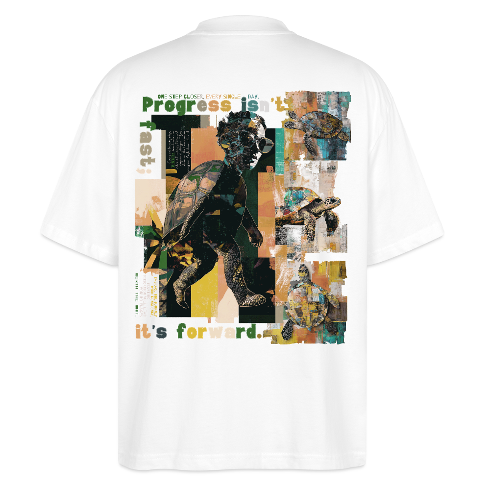 Xantherion, Schildkröte, 1st | Blaster, Oversize Bio T-Shirt, Unisex - Weiß
