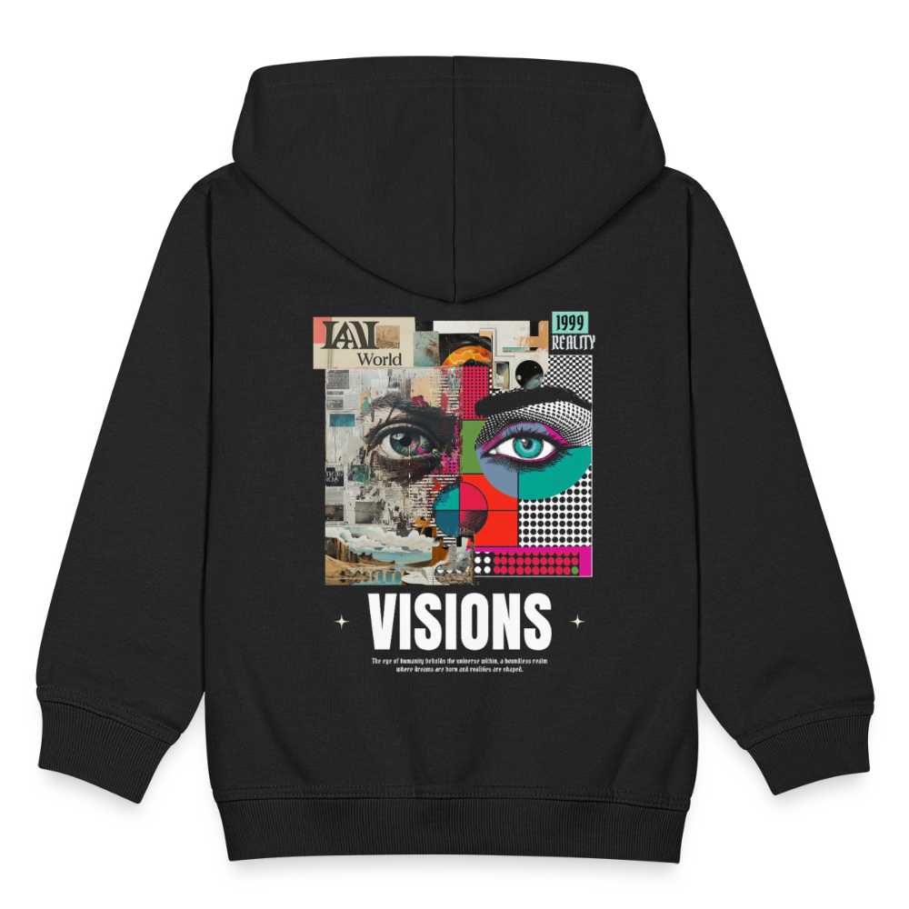 Omoikane, Augen, 1st | Kinder Zip Hoodie - Schwarz
