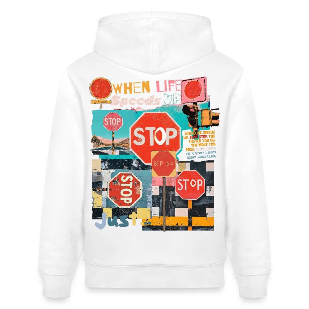 Solvarion, Stopp, 1st | Cruiser, Unisex Bio-Hoodie - Weiß