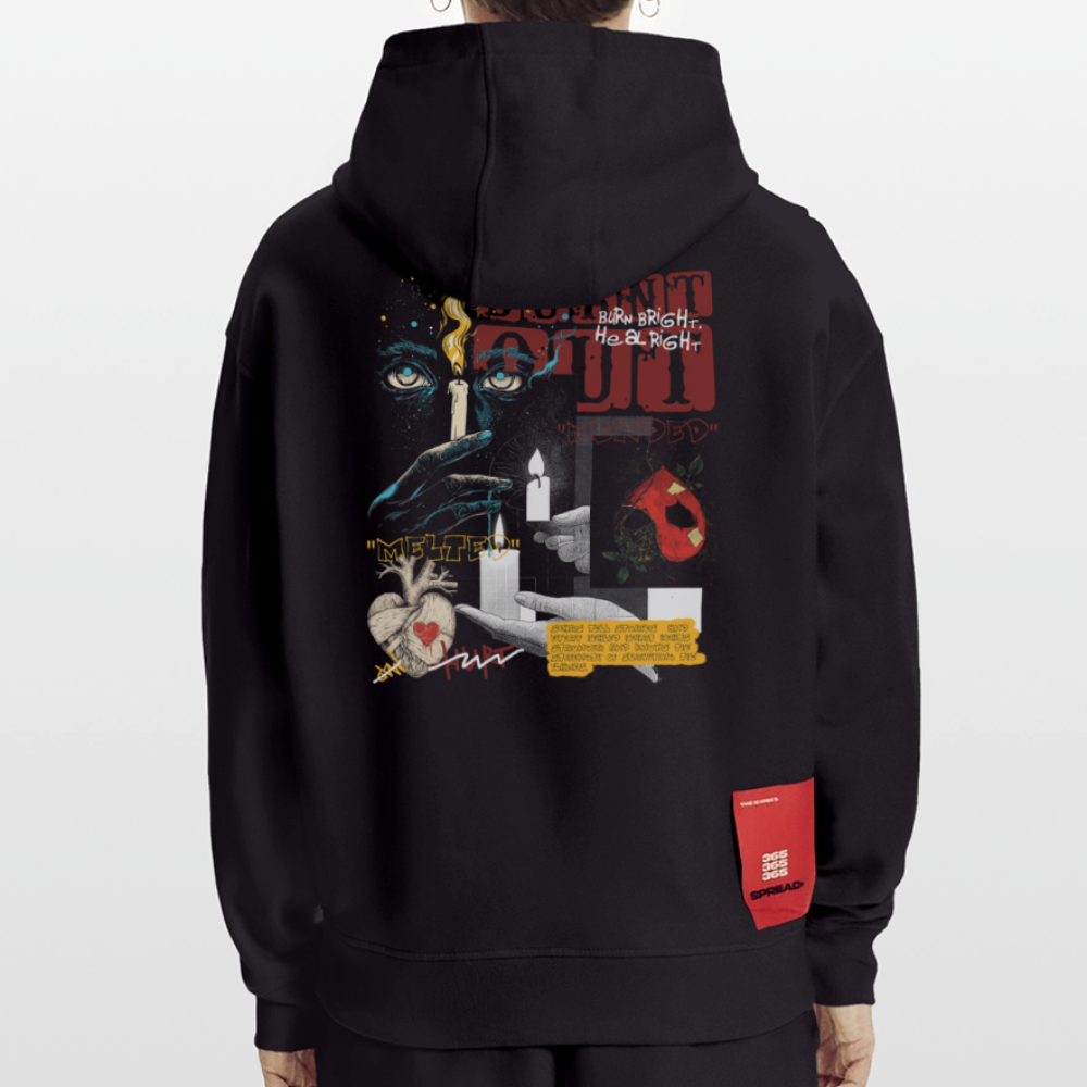 Athenia, Kerze, 1st | Heavyweight Oversized Bio Hoodie, Unisex - SOLID BLACK