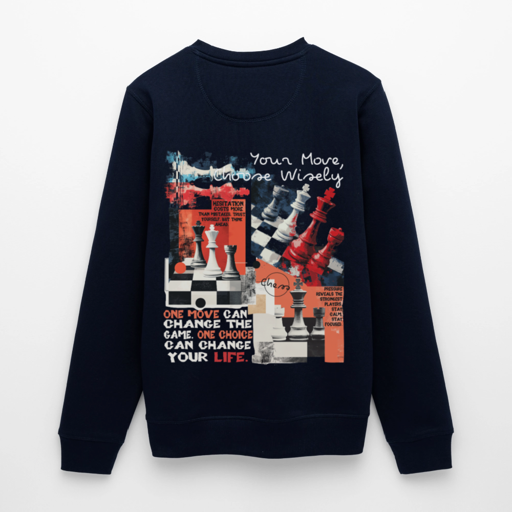Heraa, Schach, 1st | Roller, Unisex Bio-Sweatshirt - Navy