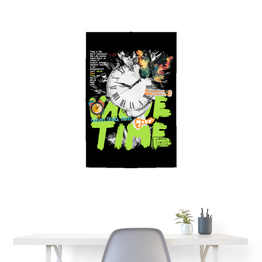 Ifrit, Uhr, 1st | Poster 60x90 cm - Weiß