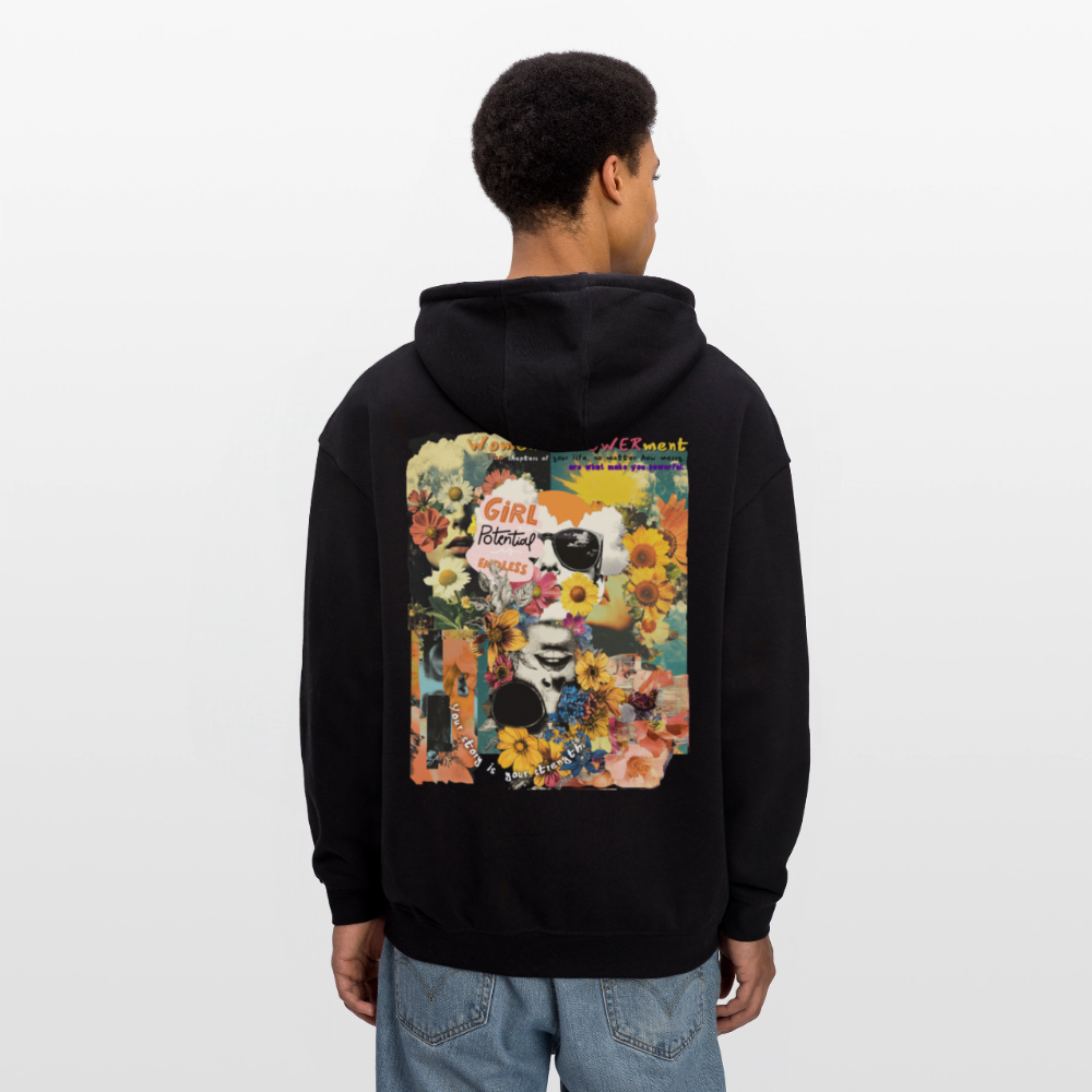 Vaelthar, Blumen, 1st | Freshhood, Oversized Unisex Hoodie - Schwarz