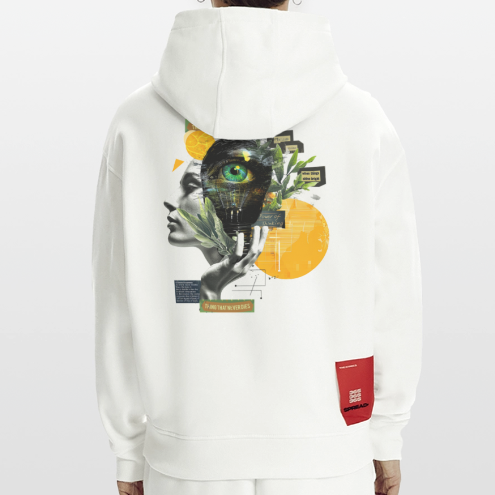 Stellara, Glühbirne, 1st | Heavyweight Oversized Bio Hoodie, Unisex - OFF WHITE