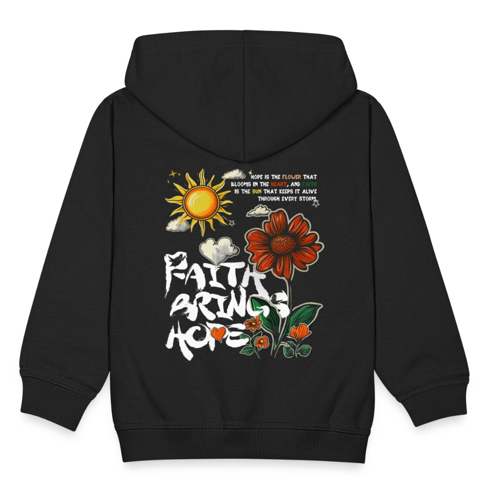 Odin , Blume, 1st | Kinder Zip Hoodie - Schwarz