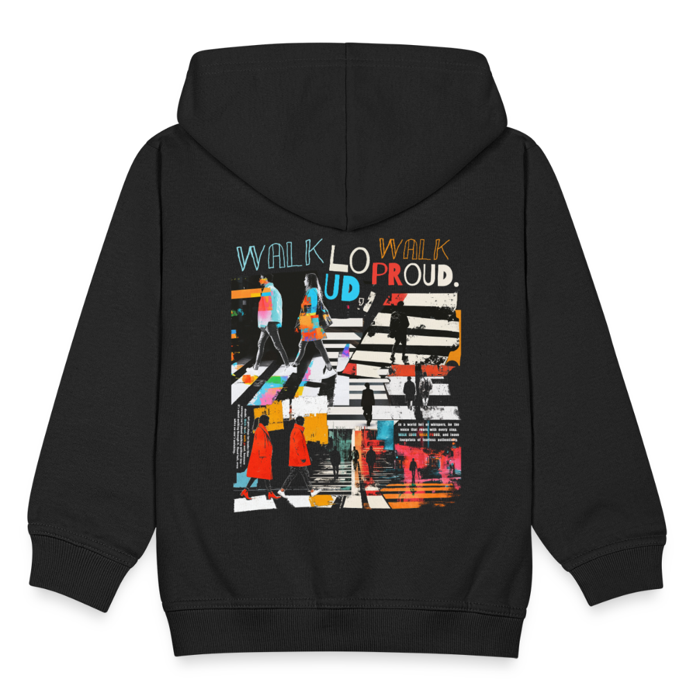 Anankean, Zebrastreifen, 1st | Kinder Zip Hoodie - Schwarz