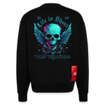 Bishamonten, Totenkopf, 1st | Heavyweight Oversized Bio Sweater, Unisex - SOLID BLACK