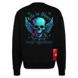 Bishamonten, Totenkopf, 1st | Heavyweight Oversized Bio Sweater, Unisex - SOLID BLACK