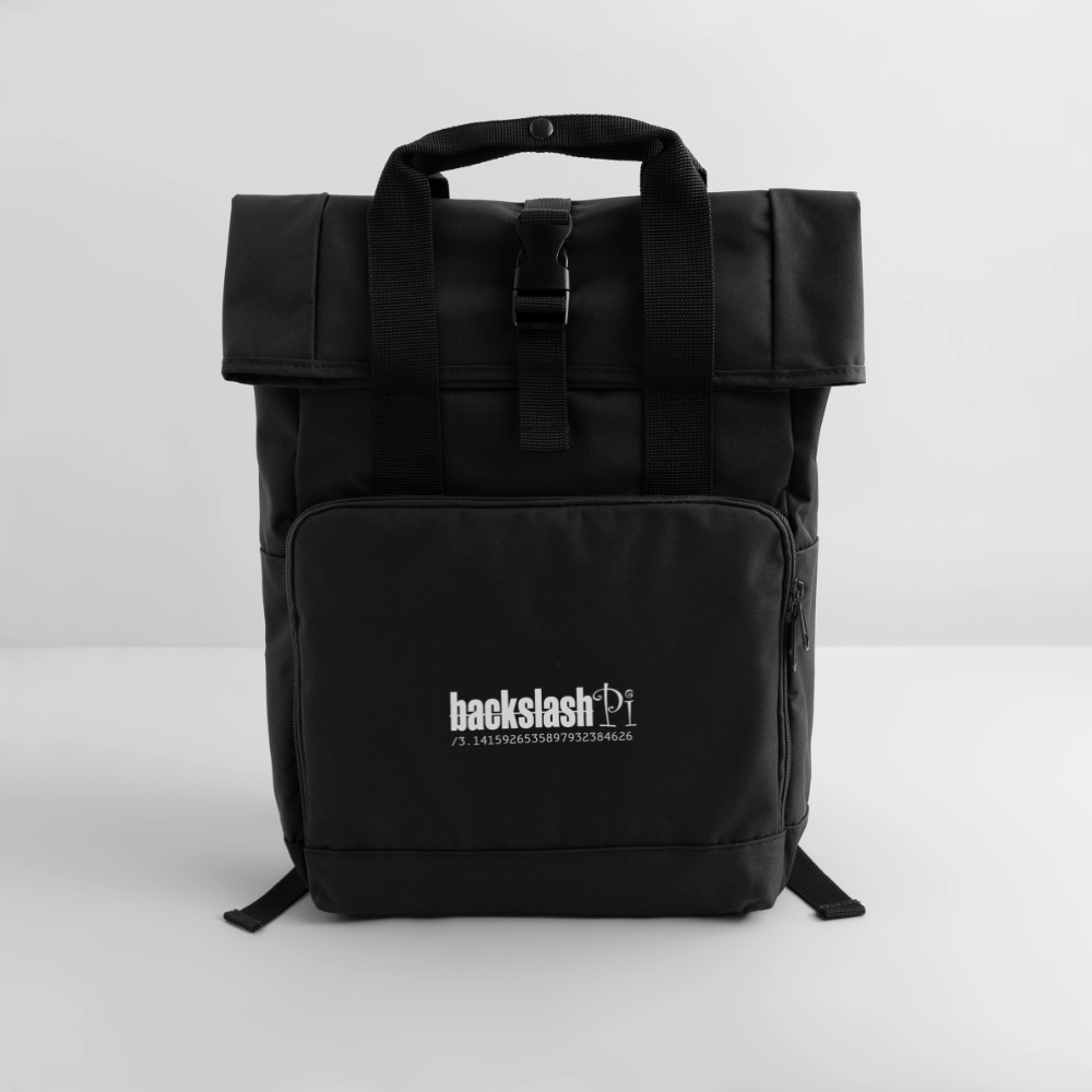 Rolltop Rucksack mit zwei Griffen - Schwarz