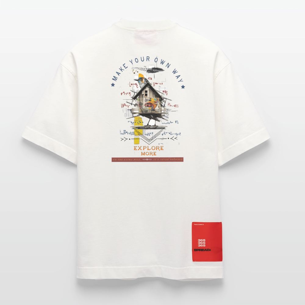 Durnamar, Vogel, 1st | Heve, Heavyweight Oversized Bio T-Shirt, Unisex - OFF WHITE