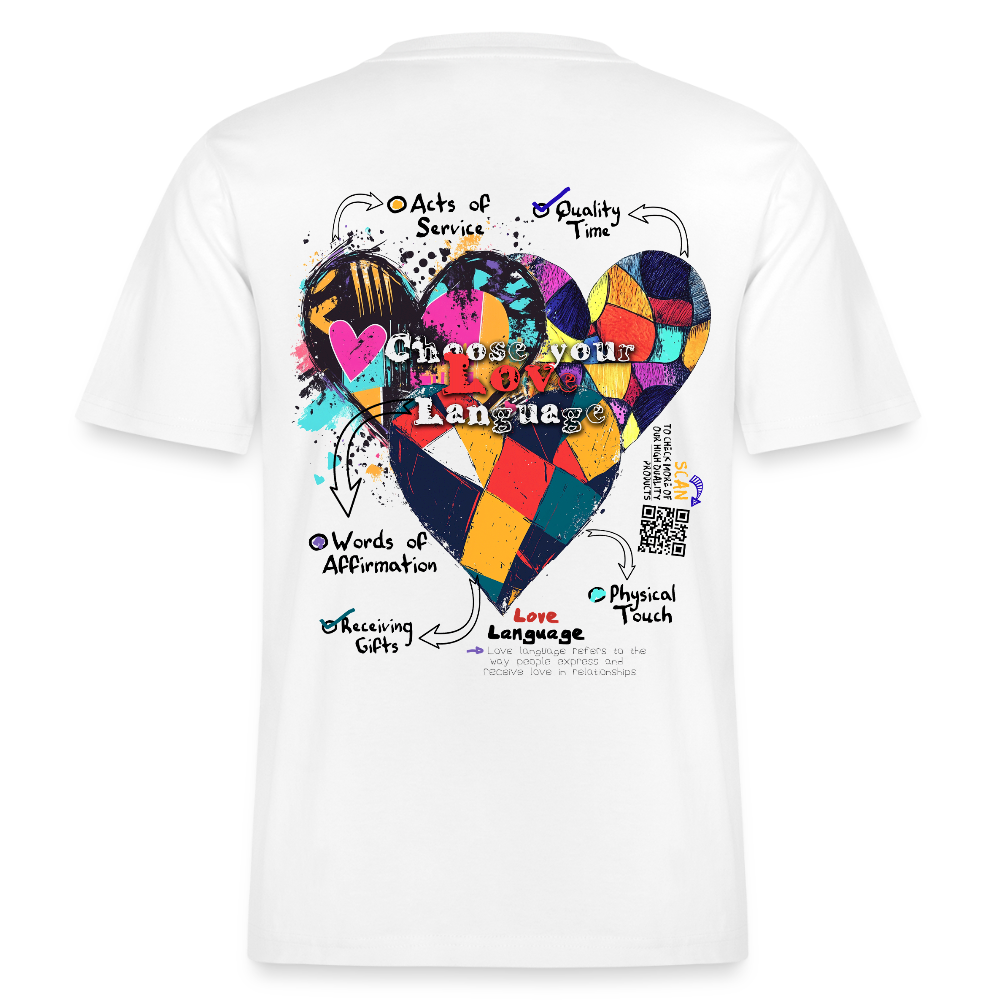 Baldurion, Herzen, 1st | Essential, Relaxed Fit Unisex Bio T-Shirt - Weiß