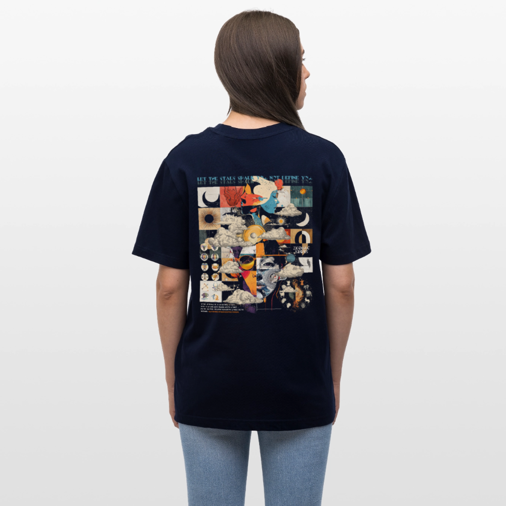 Hekatean, Sternzeichen, 1st | Essential, Relaxed Fit Unisex Bio T-Shirt - Navy