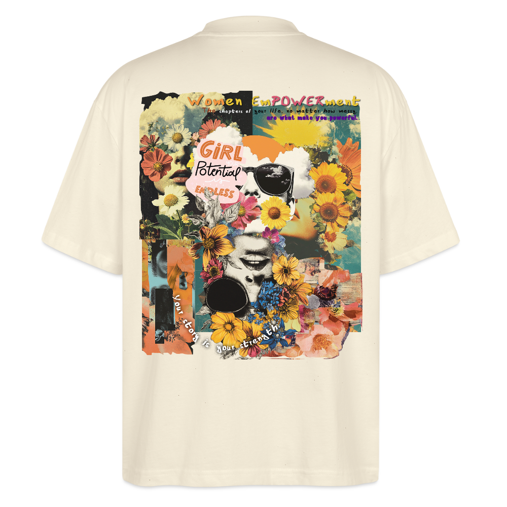 Vaelthar, Blumen, 1st | Blaster, Oversize Bio T-Shirt, Unisex - Weißgrau