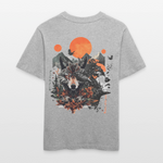 Vaermundis, Wolf, 1st | Essential, Relaxed Fit Unisex Bio T-Shirt - Grau meliert