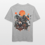 Vaermundis, Wolf, 1st | Essential, Relaxed Fit Unisex Bio T-Shirt - Grau meliert