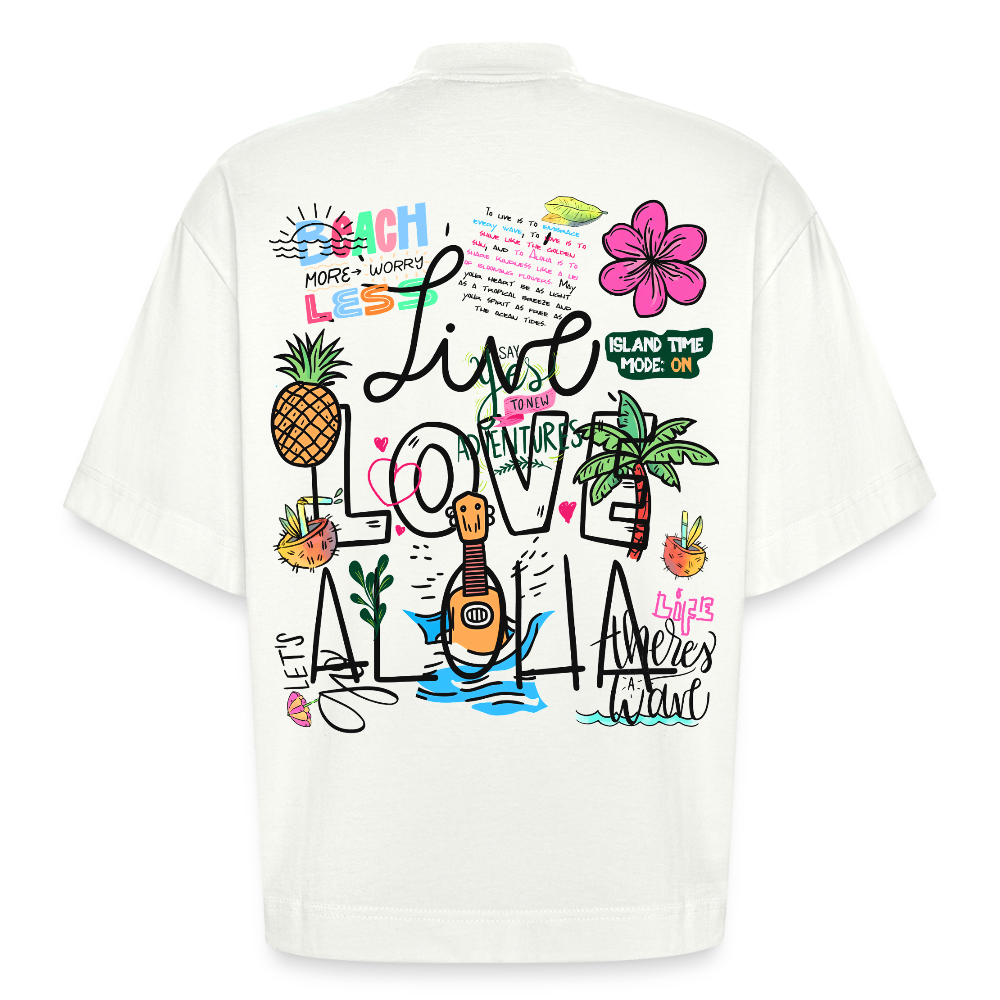 Draevenor, Blumen, 1st | Boxy, Heavyweight Bio T-Shirt, Unisex - OFF WHITE