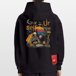 Mihriban, Skelet, 1st | Heavyweight Oversized Bio Hoodie, Unisex - SOLID BLACK